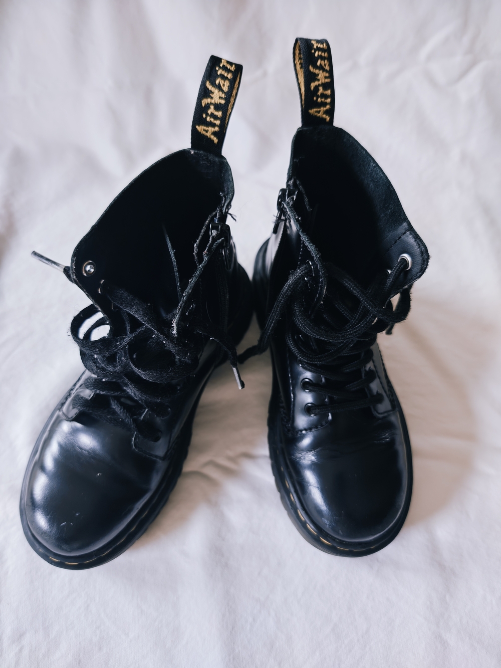 Dr Martin Black Lace-Up Combat Boots - Kids Size 13 - Picture 1 of 9